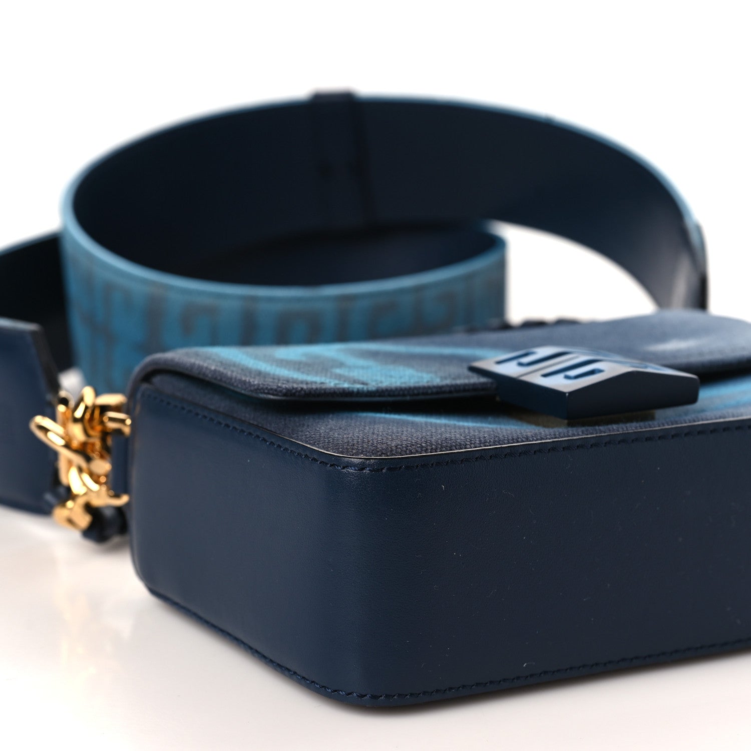 Givenchy x Chito Graffiti Effect Canvas Leather Small 4G Shoulder Bag Steel Blue 7 of 8