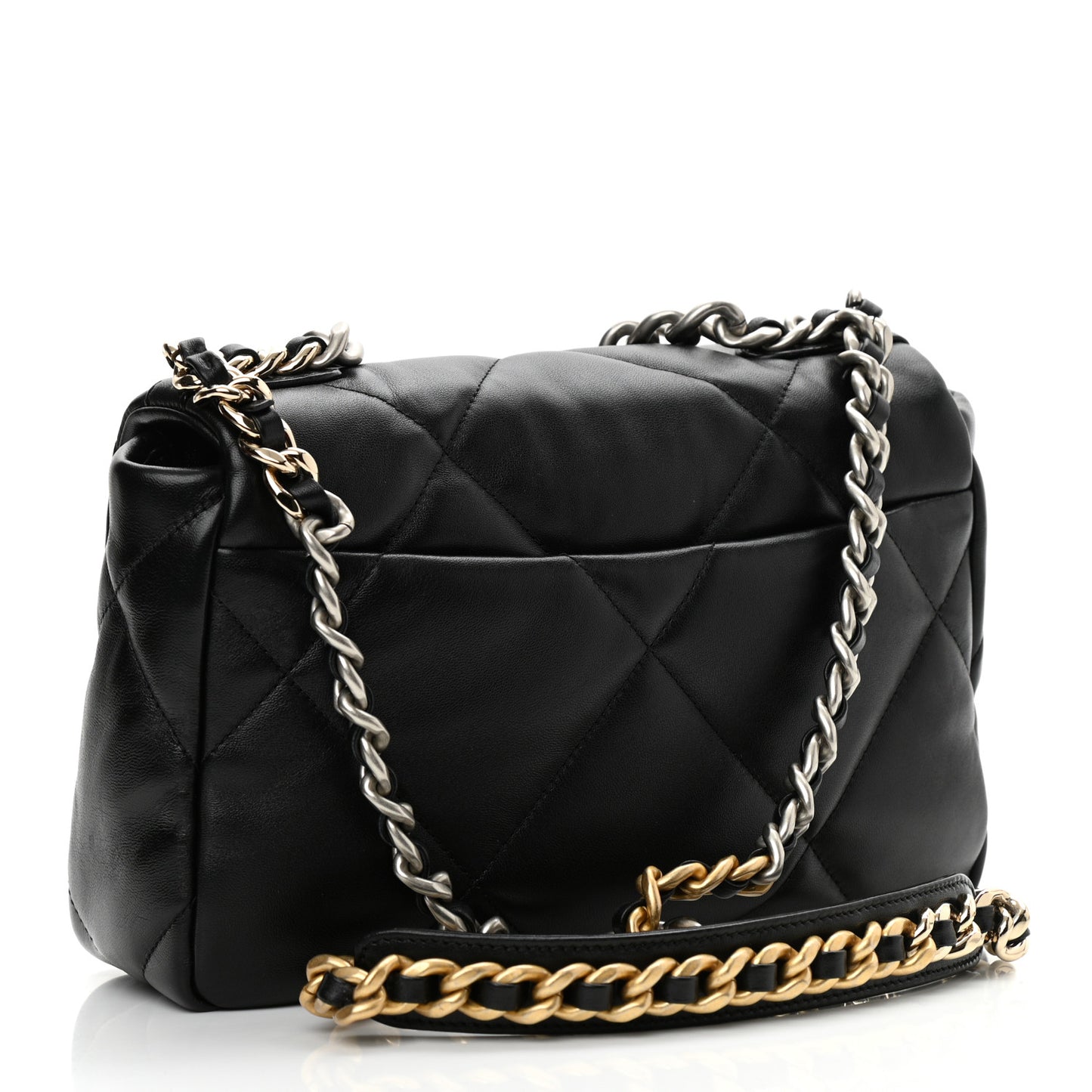 Lambskin Quilted Medium Chanel 19 Flap Black