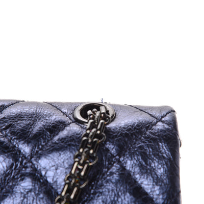 Chanel Metallic Aged Calfskin Quilted 2.55 Reissue 227 Flap Blue 11 of 14