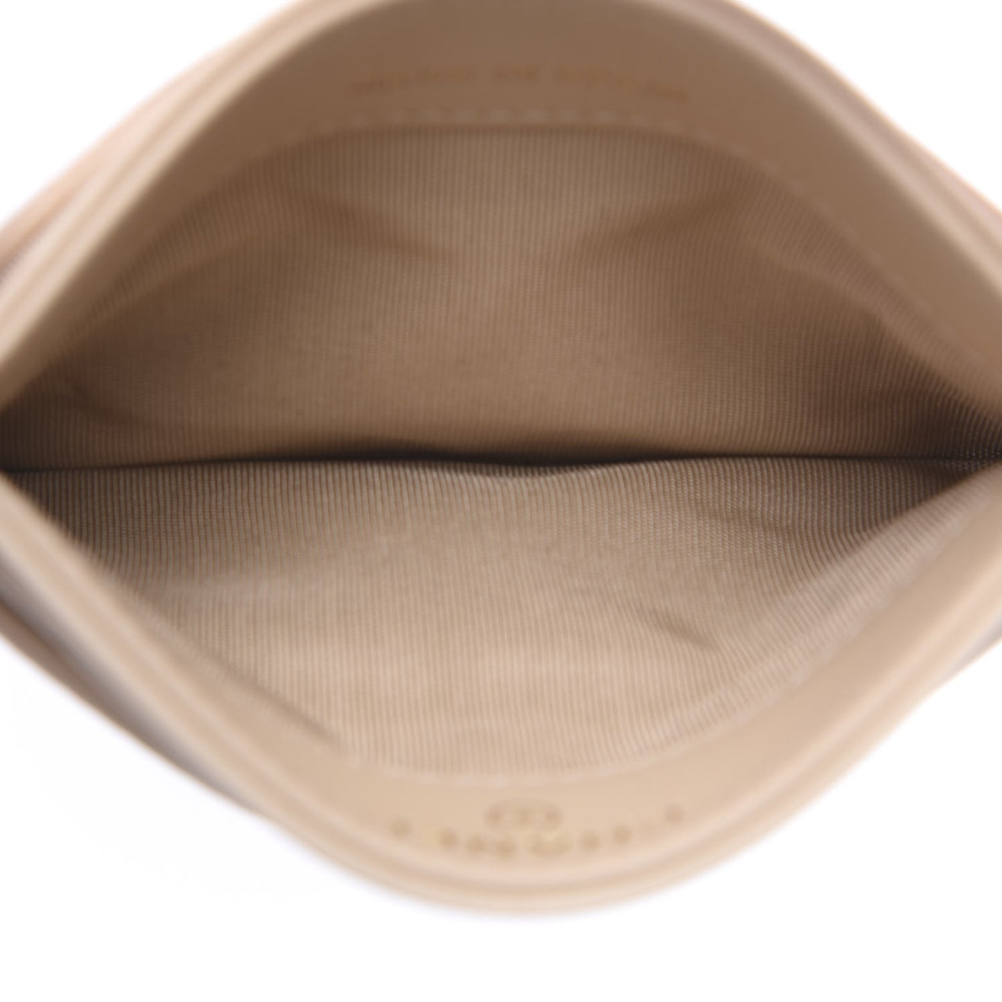 Goatskin Quilted 19 Card Holder Beige