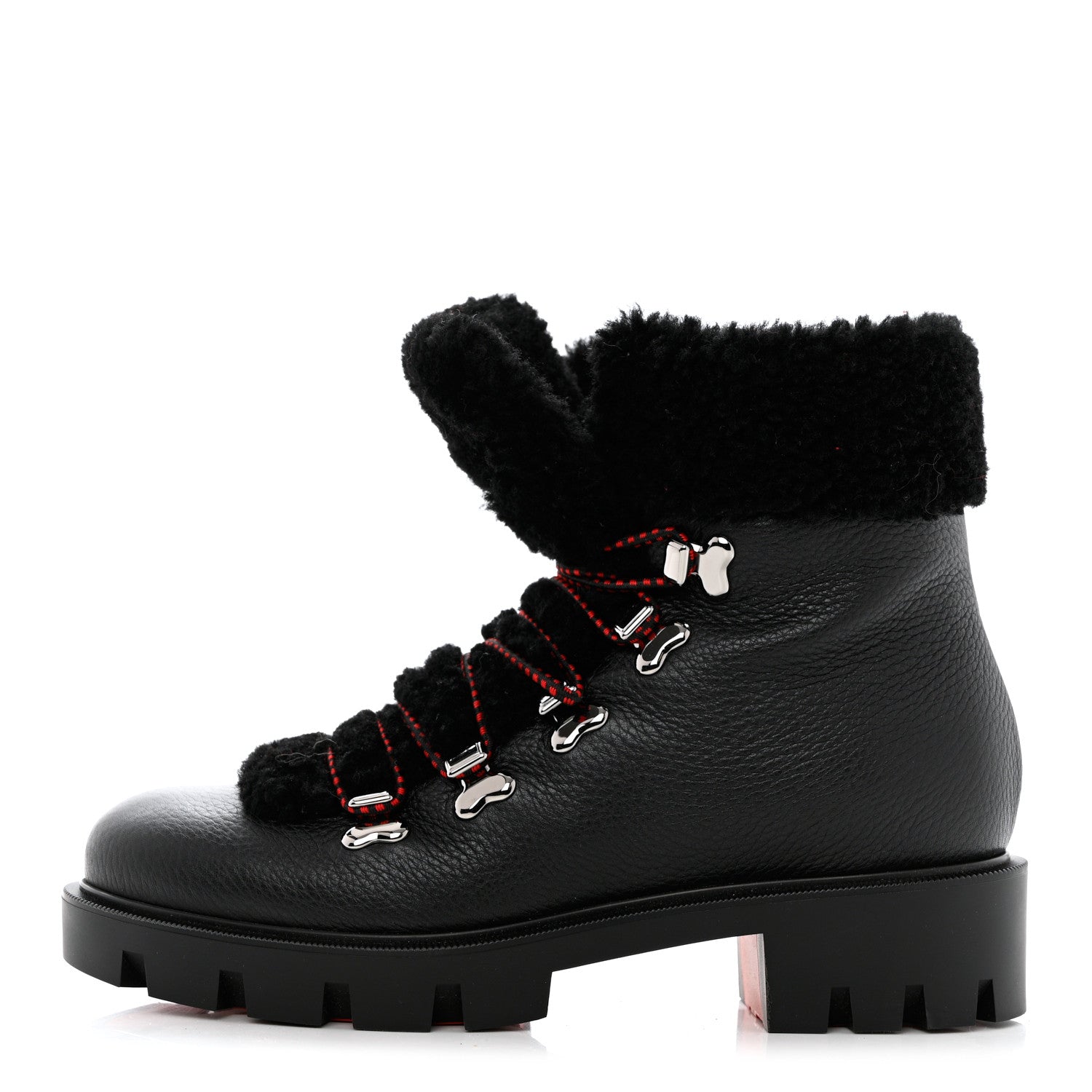 Christian Louboutin Calfskin Shearling Edelvizir 70 Desert Boots 37 Black 1 of 8