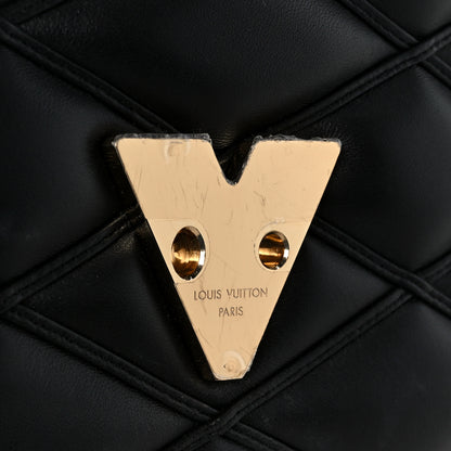 Louis Vuitton Lambskin Malletage Top Handle GO-14 MM Black 6 of 10