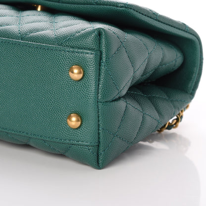 Chanel Caviar Quilted Mini Coco Handle Flap Green 8 of 11