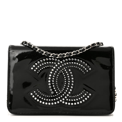 Chanel Patent Strass Wallet On Chain WOC Black 1 of 11
