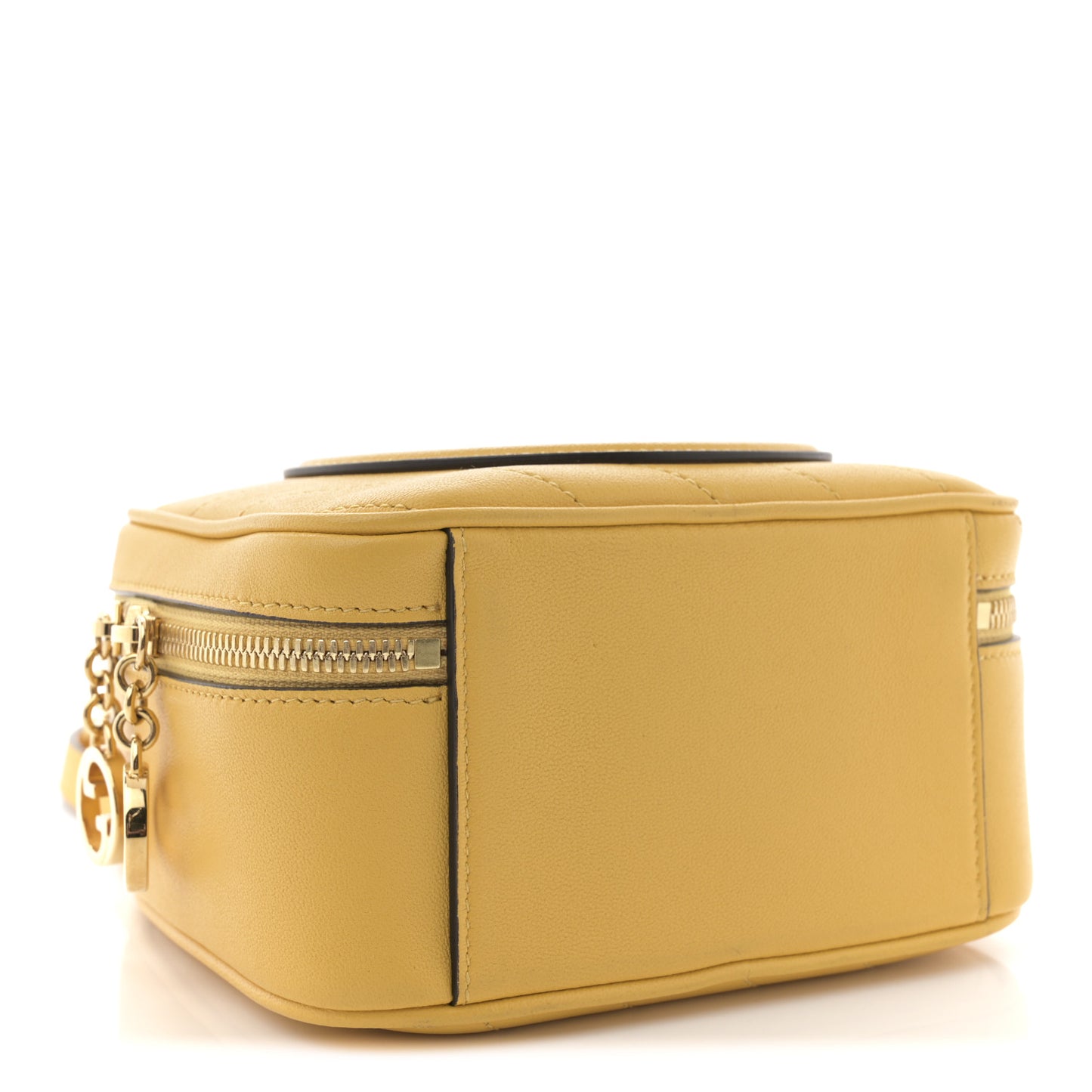 Sakai Be Green Calfskin Diagonal Stitched Blondie Top Handle Bag Buttercup