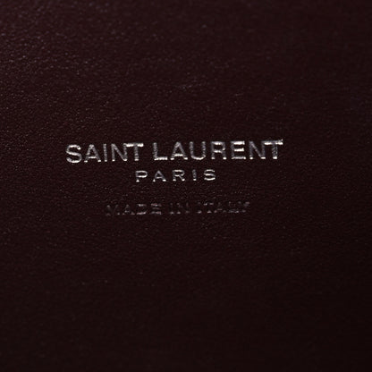 Saint Laurent Calfskin Crocodile Embossed Small Sac de Jour Amaranto 7 of 12