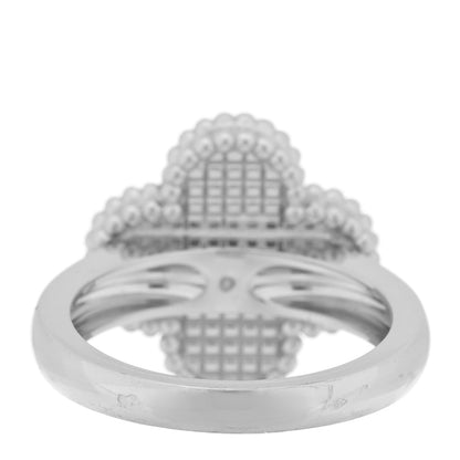 Van Cleef & Arpels 18K White Gold Guilloche Vintage Alhambra Ring 49 5 3 of 4