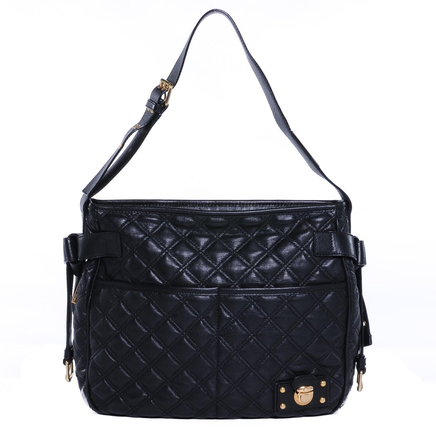 Leather Quilted Iris Hobo Black