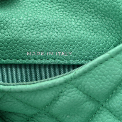 Chanel Iridescent Caviar Quilted Flap Zip Card Holder Green 7 of 9