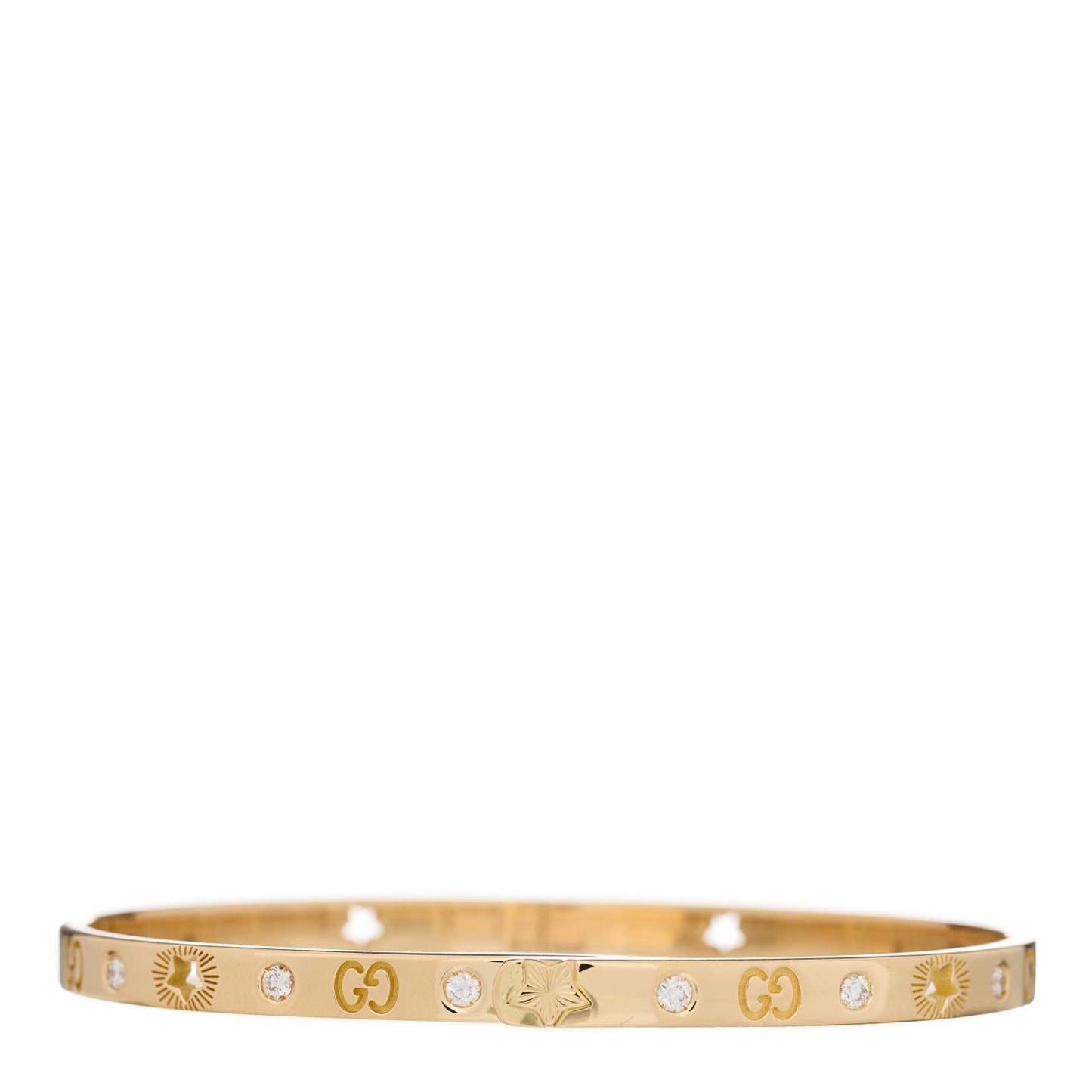 18K Yellow Gold Diamond Icon Stars Bracelet