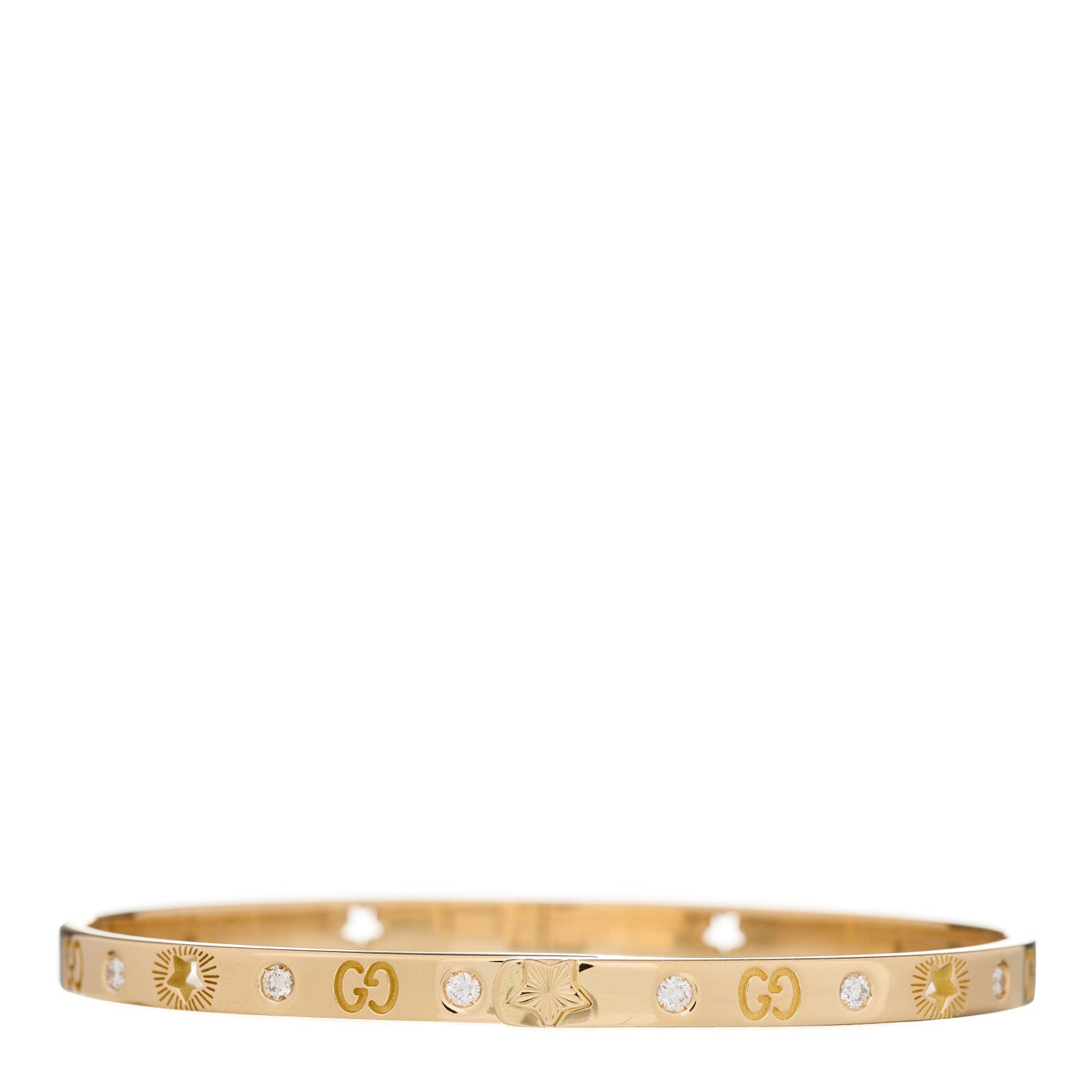 Gucci 18K Yellow Gold Diamond Icon Stars Bracelet 1 of 5