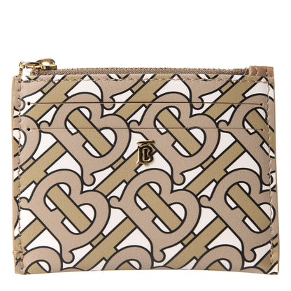 Burberry Calfskin Monogram Simone Coin Case Card Holder Beige 1 of 7