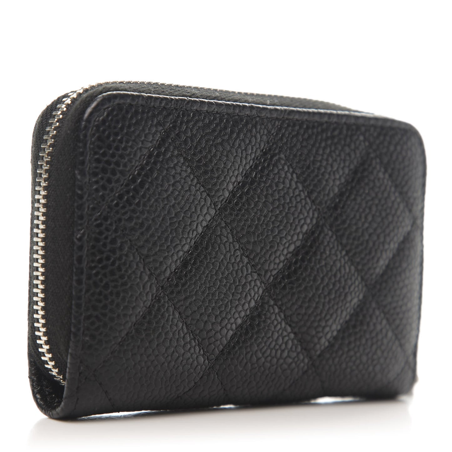 Caviar Quilted Zip Coin Purse Black