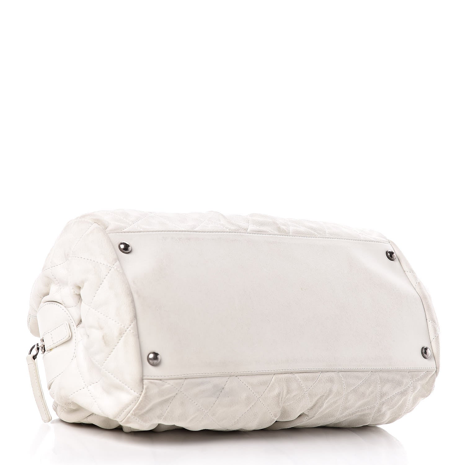 Chanel Iridescent Calfskin Chic Quilt Bowling Bag White 4 of 21