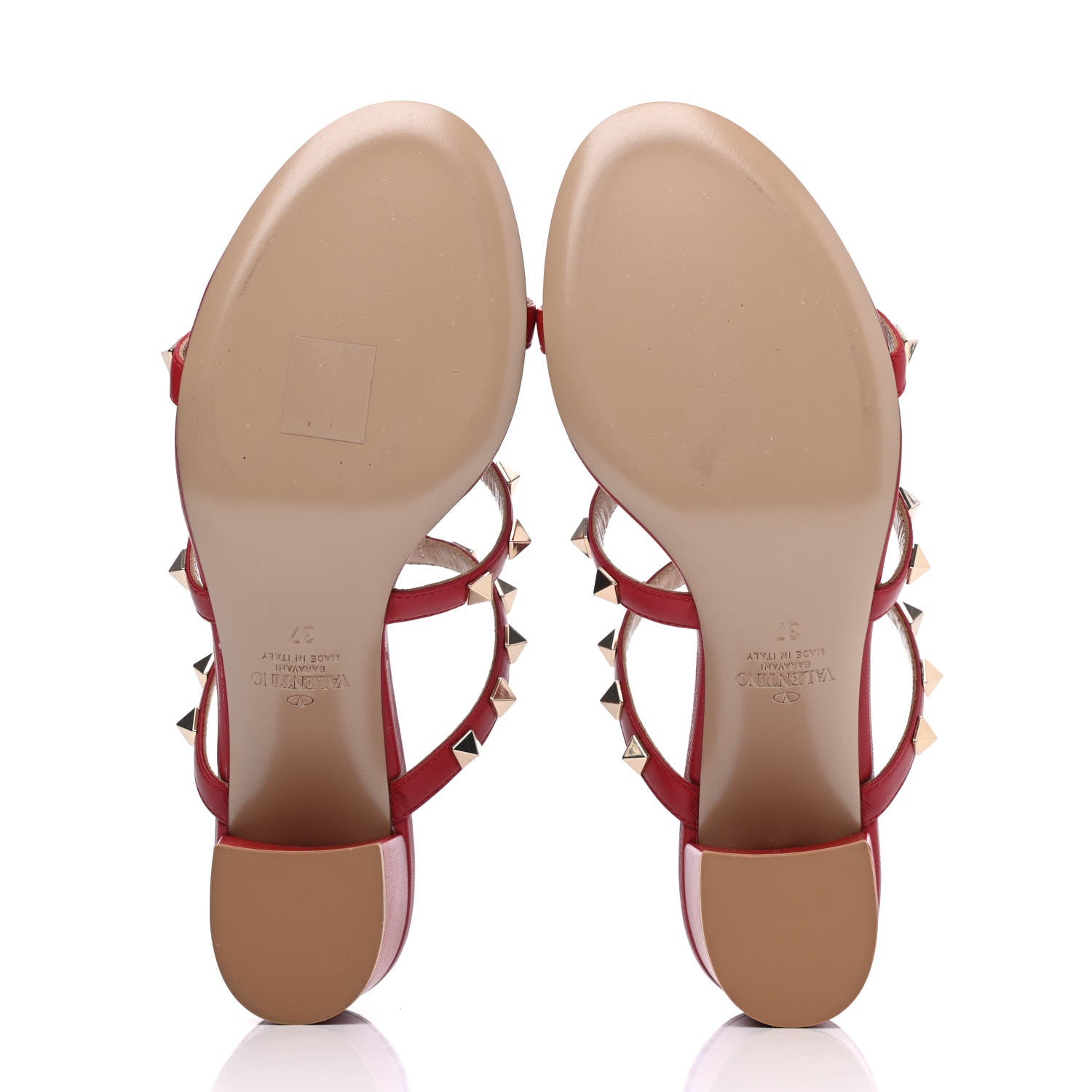 Valentino Garavani Calfskin Rockstud 60mm Caged Slide Sandals 37 Rosso Valentino 5 of 14