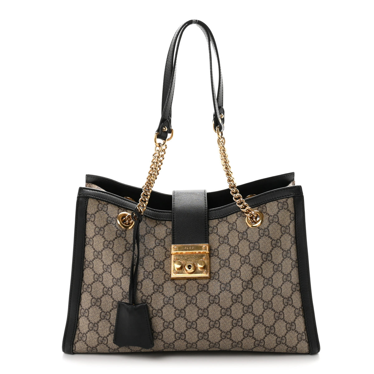 Gucci GG Supreme Monogram Medium Padlock Tote Black 1 of 10