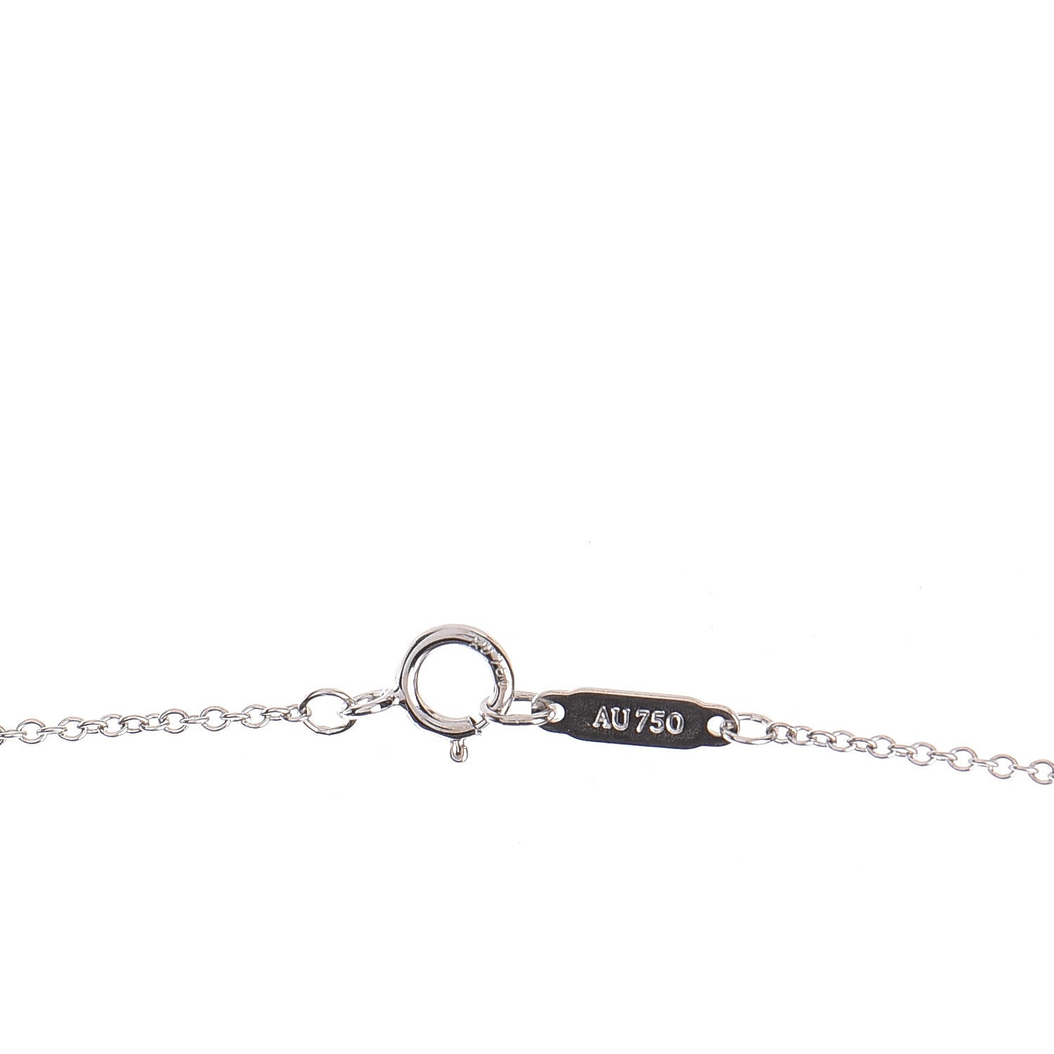 Tiffany 18K White Gold Diamond Mini Fleur De Lis Key Pendant 4 of 7