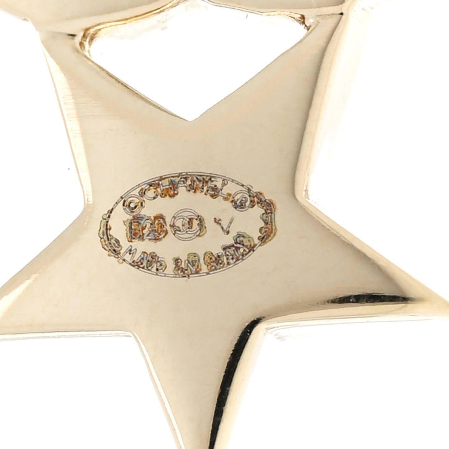 Crystal Pearl Charming Winter CC Star Heart Earrings Gold
