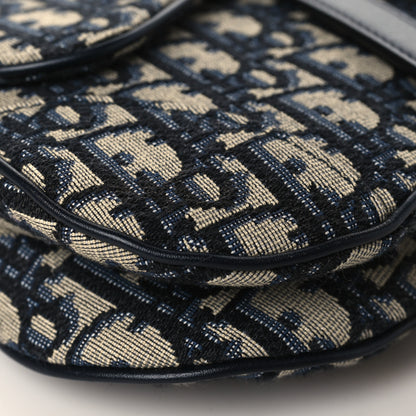 Christian Dior Oblique Mini Saddle Bag Blue 8 of 9