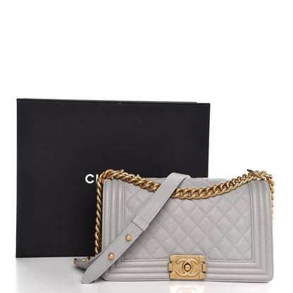 Chanel Caviar Quilted Medium Boy Flap Grey 8 of 8