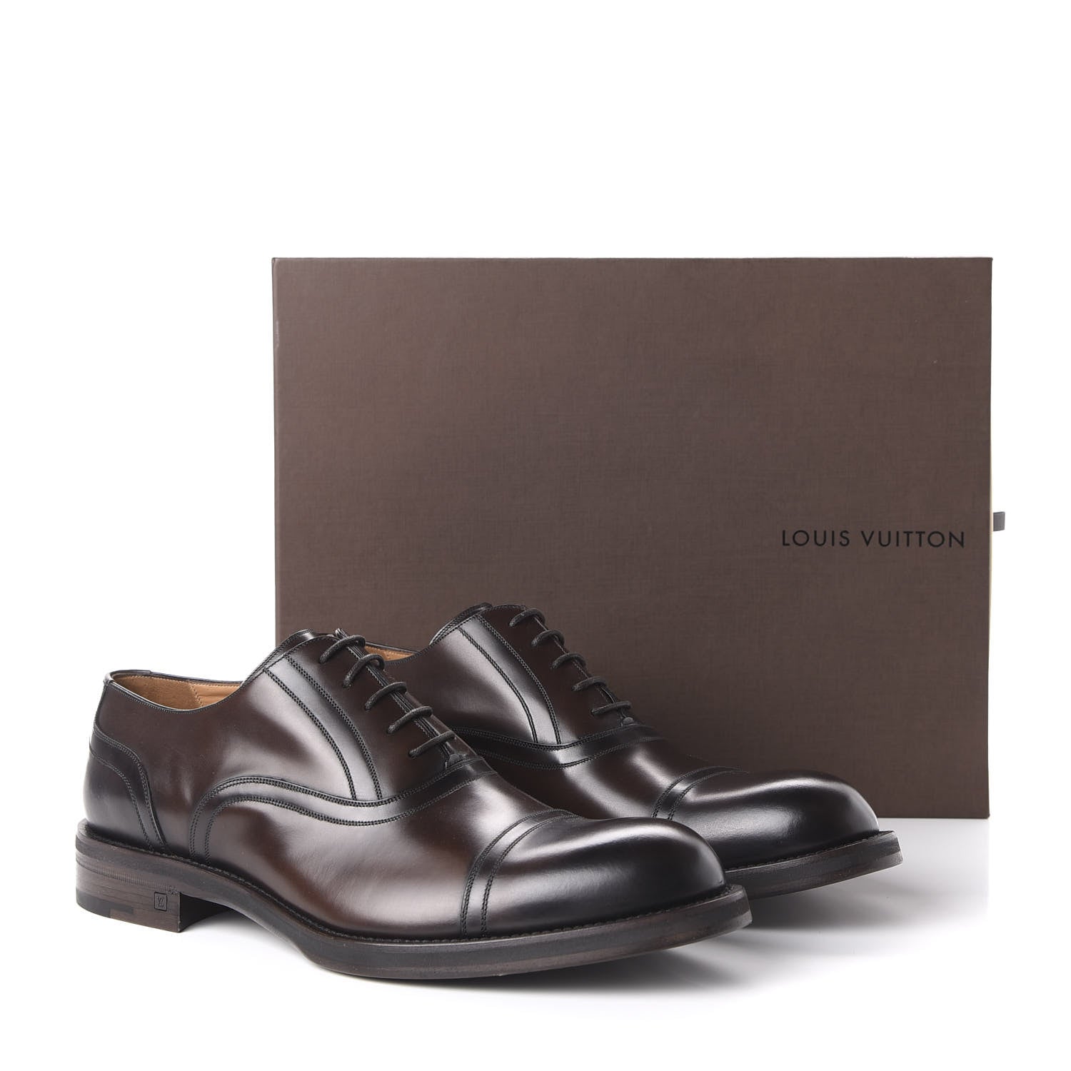 Louis Vuitton Calfskin Mens Oxfords 10.5 Brown 8 of 8