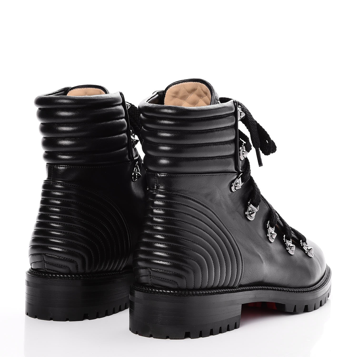 Christian Louboutin Shiny Nappa Mad Flat Boots 41 Black 4 of 8