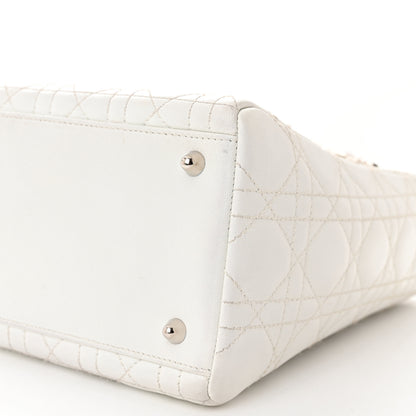 Christian Dior Lambskin Cannage Medium Lady Dior White 10 of 17