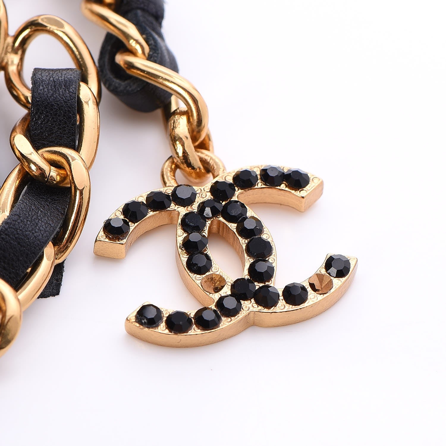 Chanel CHANE Lambskin Crystal Lion Chain Belt Gold 6 of 11