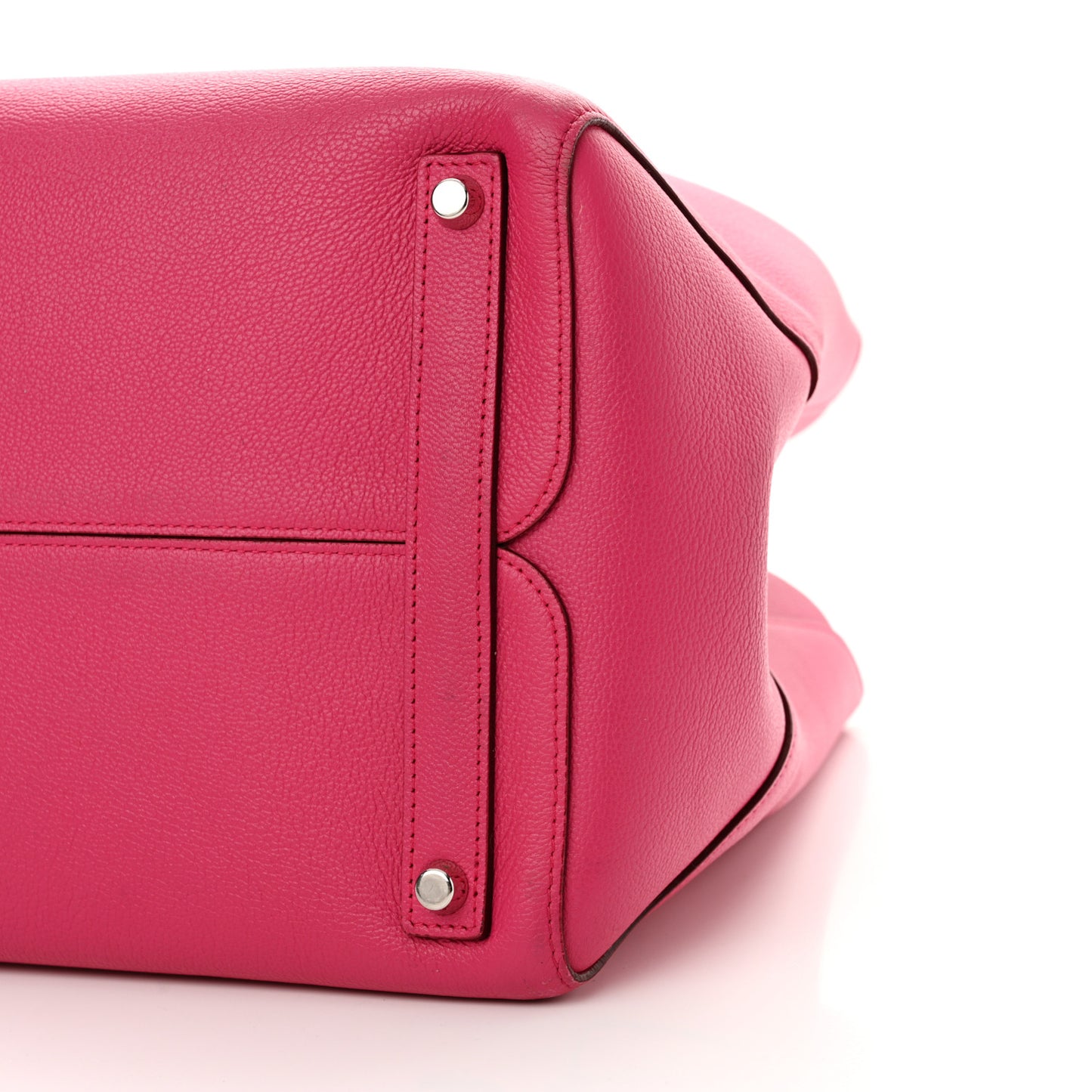 Supple Grained Calfskin Large Open Bar Tote Pink