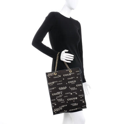Chanel Canvas Coco Tote Black Brown 2 of 8