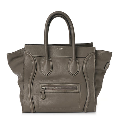 Celine Drummed Calfskin Mini Luggage Bag Souris 1 of 11