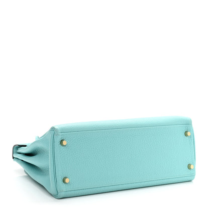 Hermes Togo Kelly Retourne 32 Bleu Atoll 4 of 15