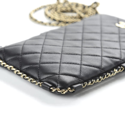 Chanel Lambskin Quilted Chain Around Phone Holder Black 7 of 11