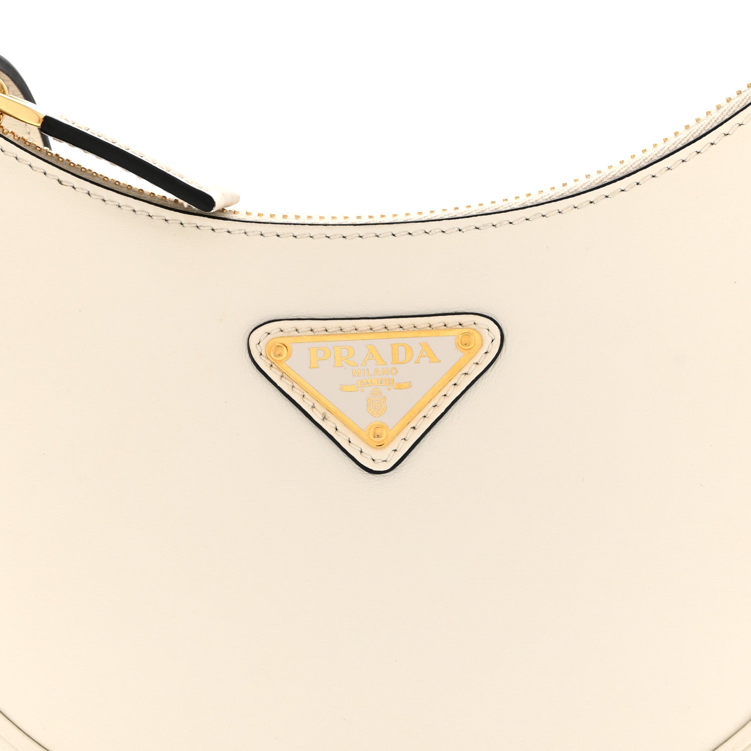 Prada Soft Calfskin Mini Arque Shoulder Bag White 8 of 10