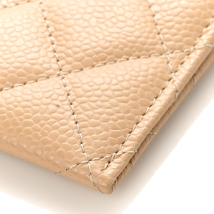 Chanel Caviar Quilted Card Holder Beige 9 of 10