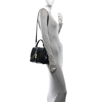 Celine Satinated Calfskin Small 16 Top Handle Bag Black 2 of 11