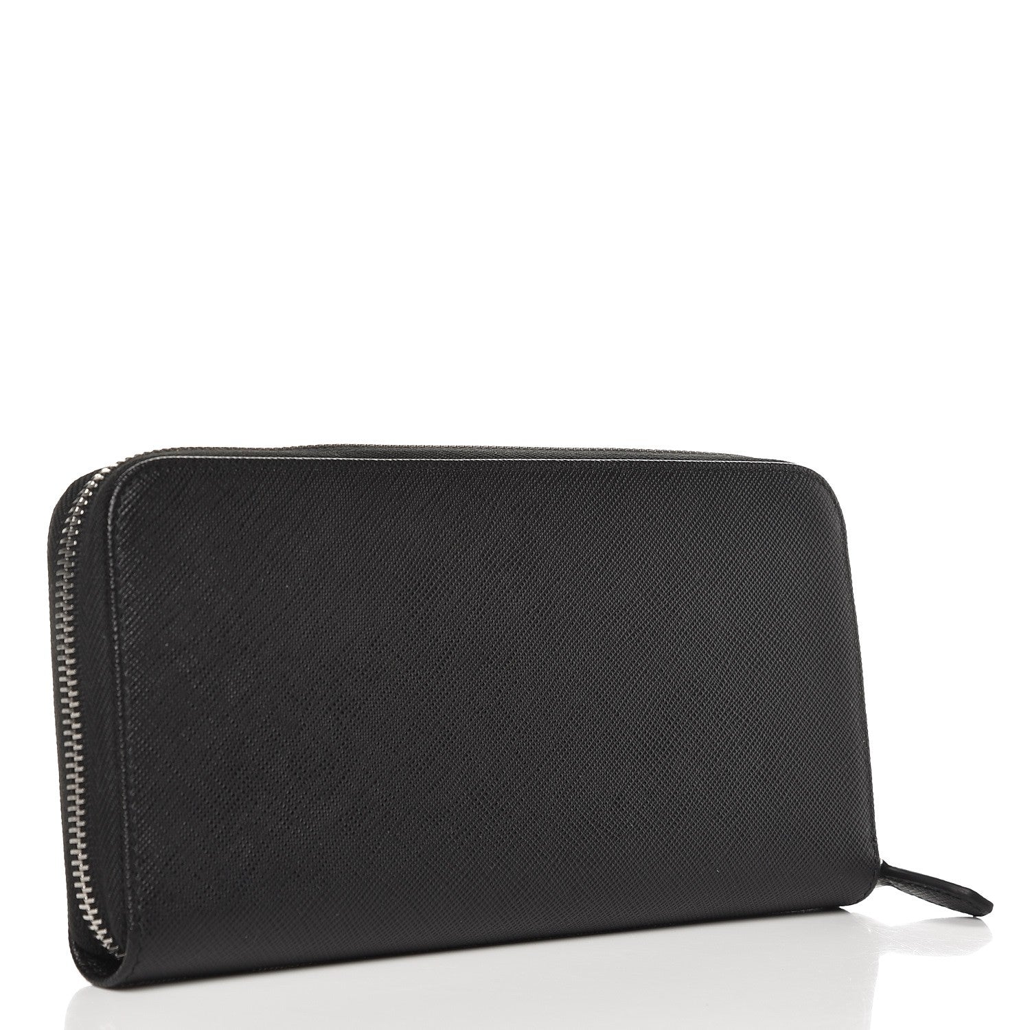 Prada Saffiano Zip Around Wallet Nero Black 3 of 8