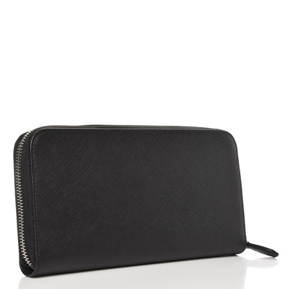 Prada Saffiano Zip Around Wallet Nero Black 3 of 8
