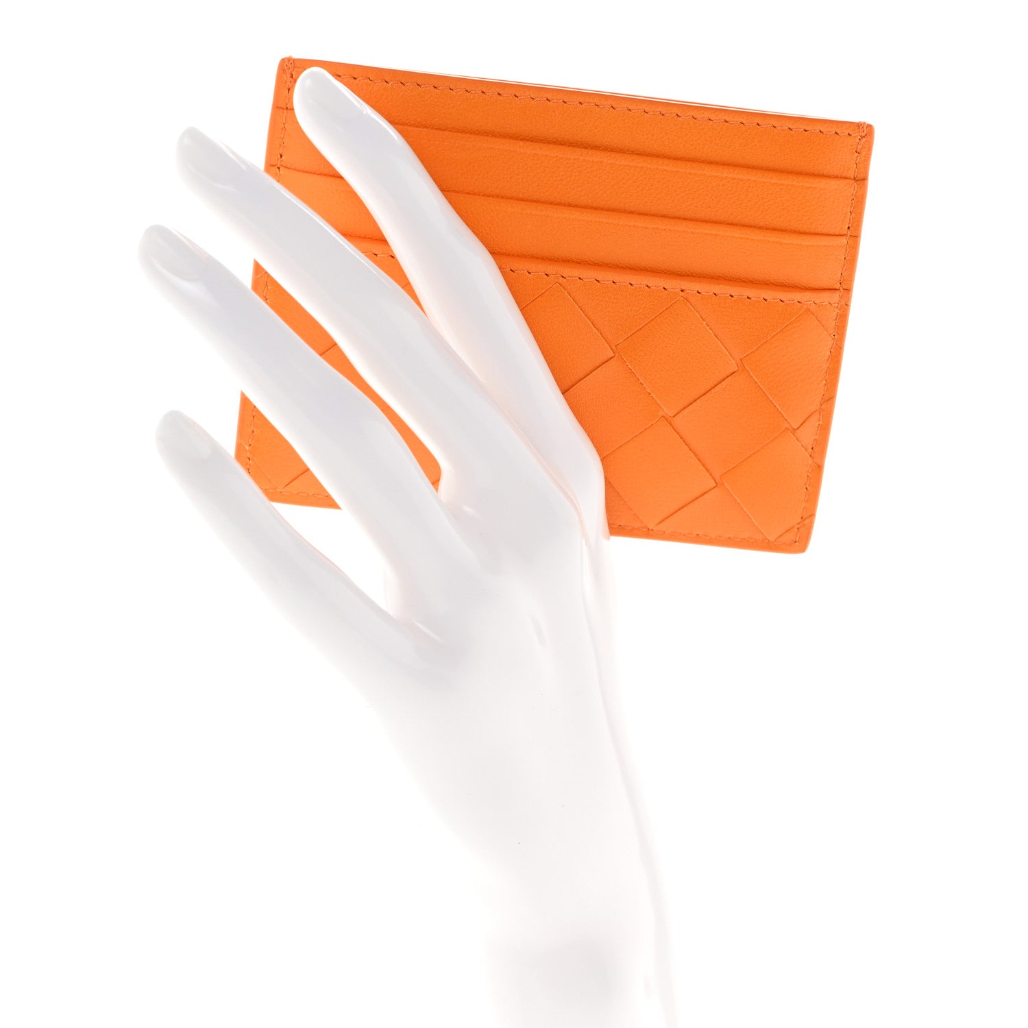 Bottega Veneta Nappa Intrecciato Card Holder Light Orange 2 of 8