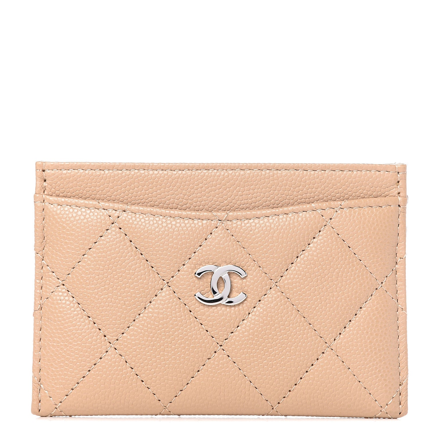 Chanel Caviar Quilted Card Holder Beige 1 of 9