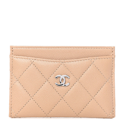 Chanel Caviar Quilted Card Holder Beige 1 of 9