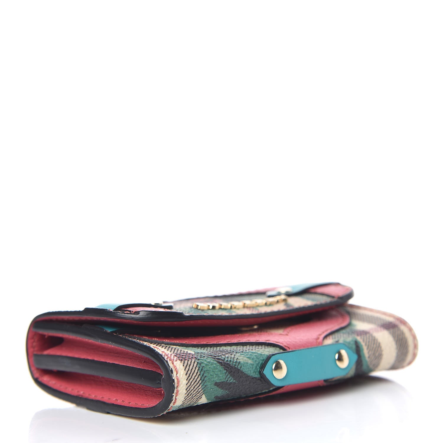 Burberry Haymarket Check Floral Print Chesam Card Case Plum Pink 4 of 14
