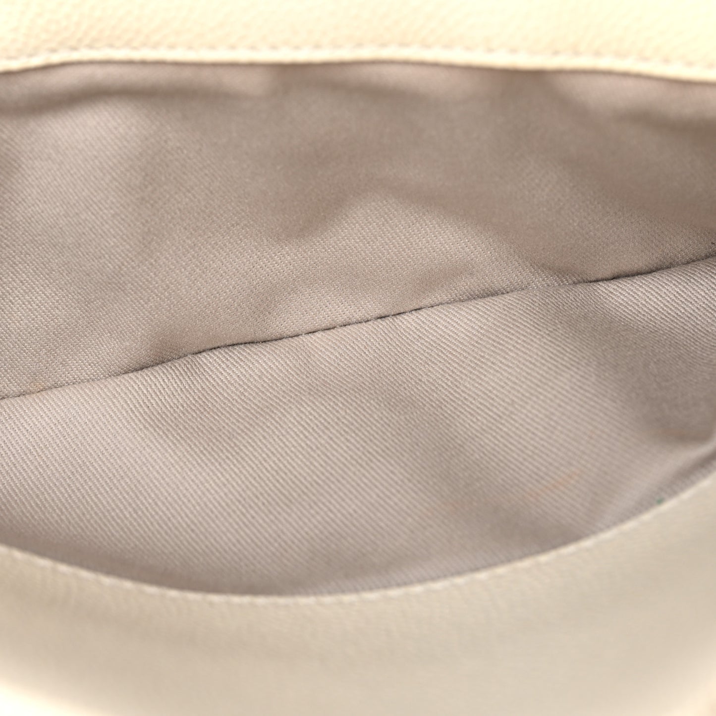 Caviar Quilted Jumbo Easy Flap Dark White