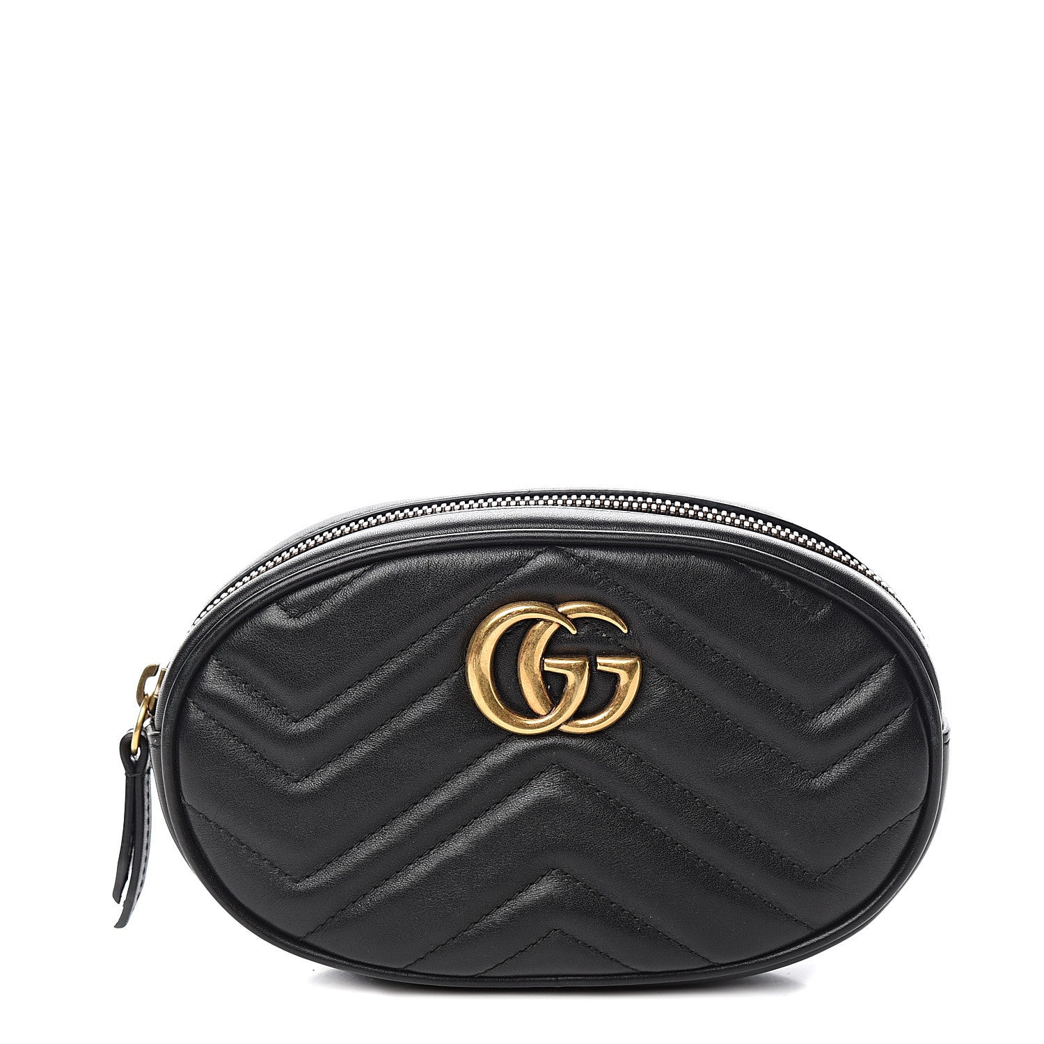 Gucci Calfskin Matelasse GG Marmont Belt Bag Black 1 of 9