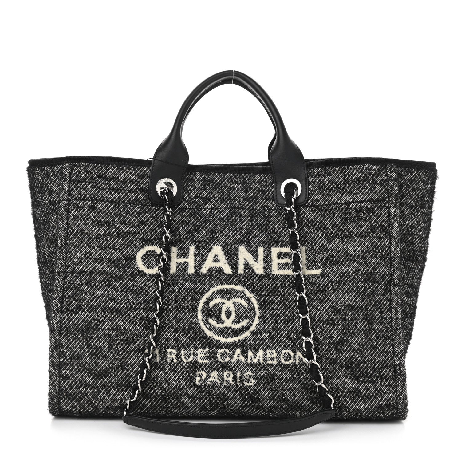 Chanel Mixed Fibers Calfskin Medium Deauville Tote Black 1 of 10