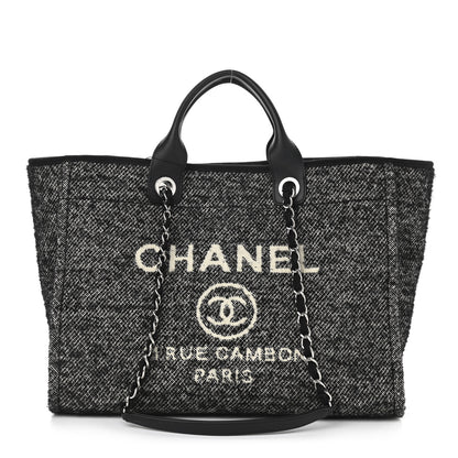 Chanel Mixed Fibers Calfskin Medium Deauville Tote Black 1 of 10
