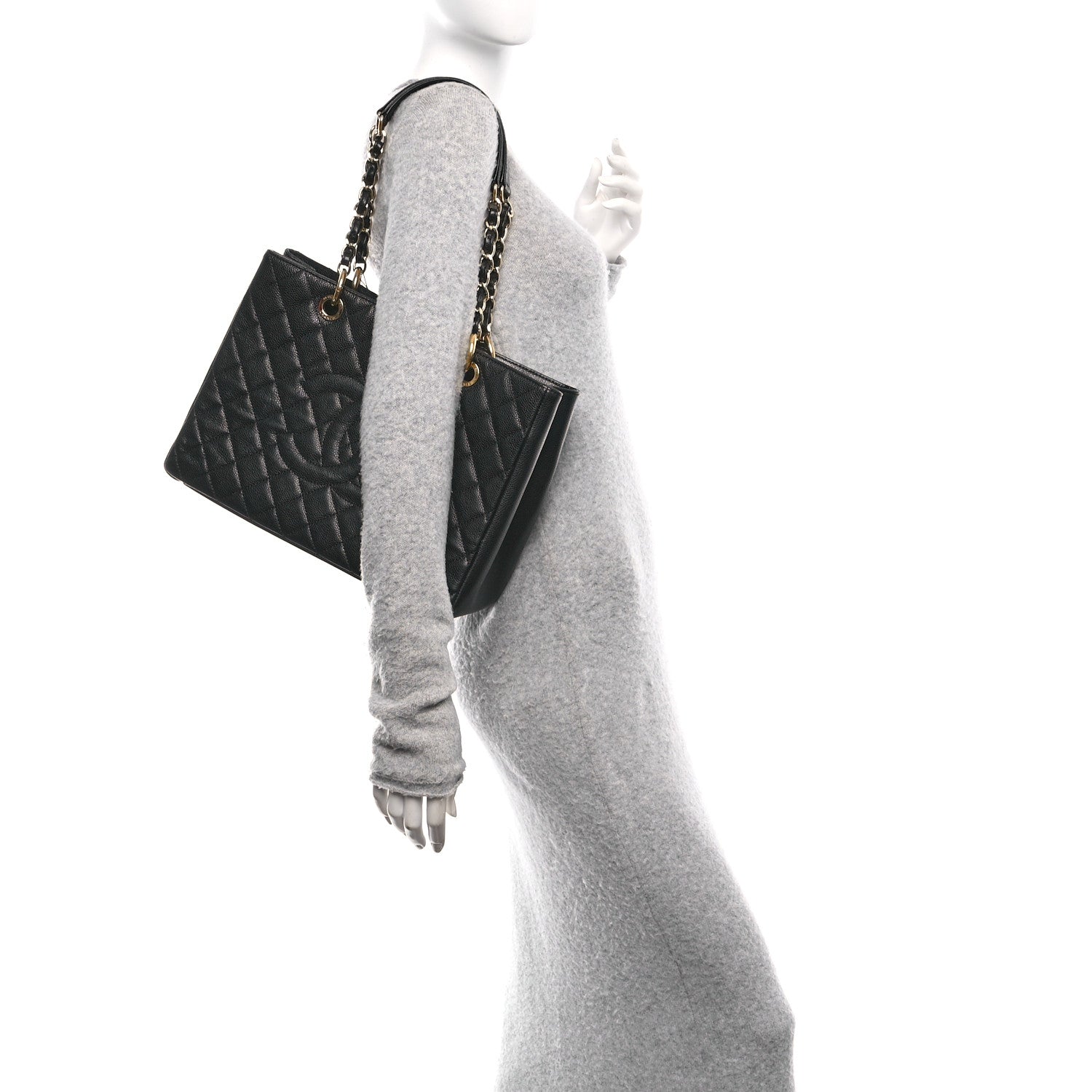 Chanel Caviar Quilted Grand Shopping Tote GST Black 2 of 11