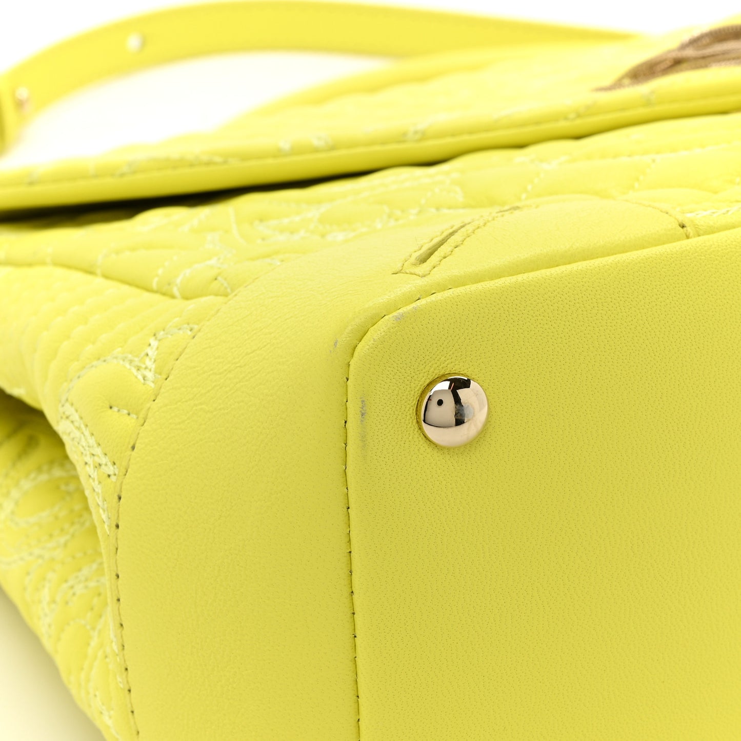 Barocco Quilted Nappa Altea Vanitas Satchel Yellow