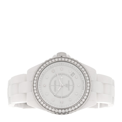 Chanel Stainless Steel Ceramic Diamond Bezel 38mm J12 Automatic Watch White 2 of 5