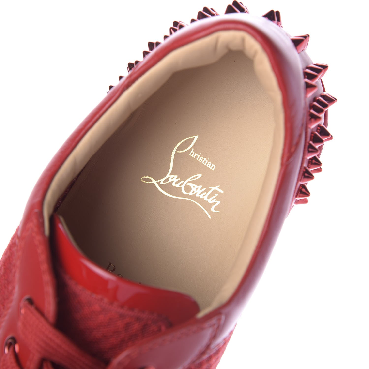 Christian Louboutin Calfskin Mesh Mens Seavaste 2 Flat Sneakers 44 Loubi Red 9 of 12
